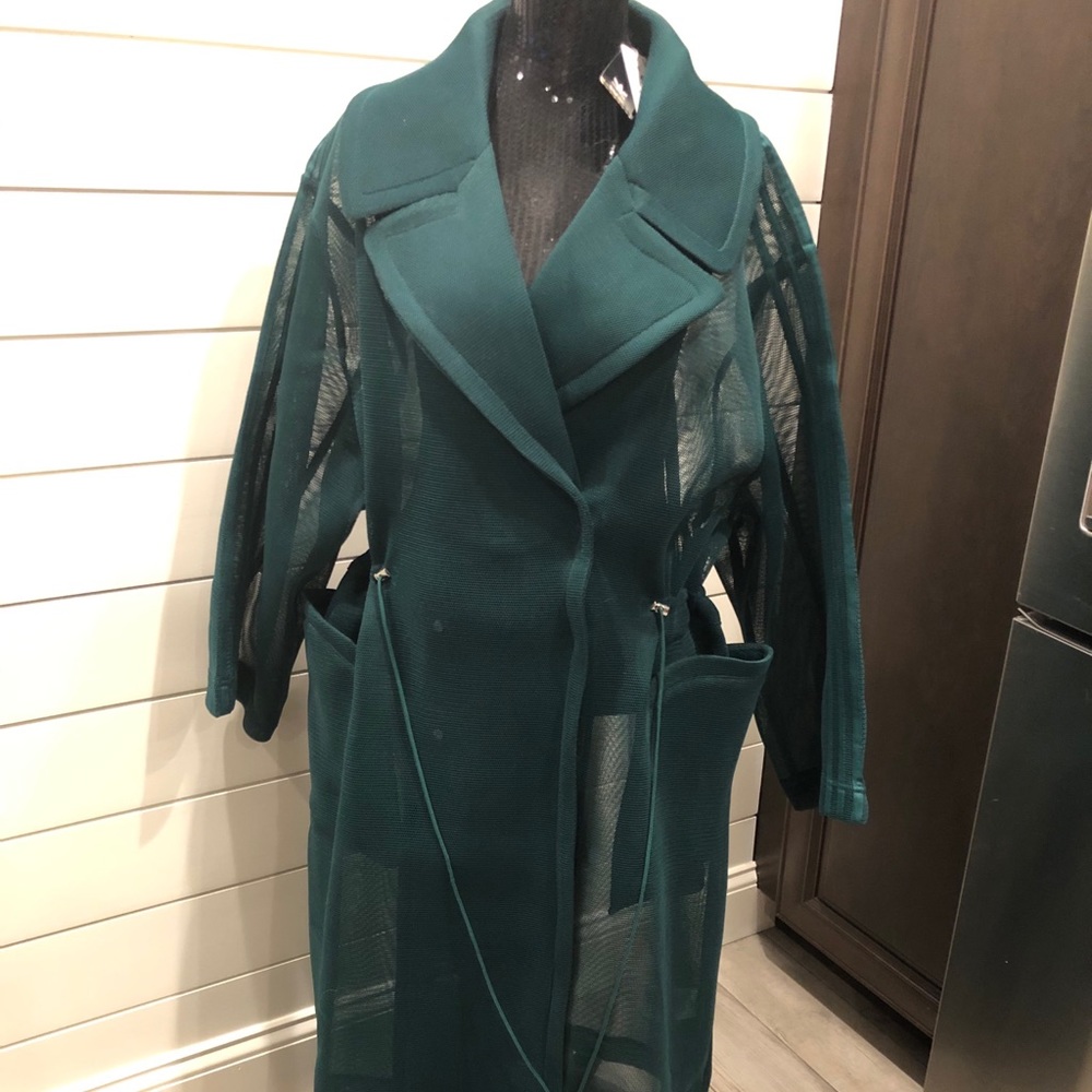 Beyonce Drip 2 Mesh Green Coat Size Small